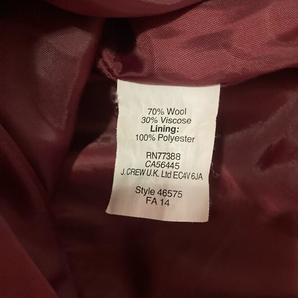 Maroon wool pencil skirt J.Crew Factory dark academia preppy whimsigoth - Picture 4 of 4